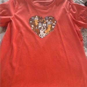 Life Is Good orange Short Sleeve Tee with Heart Design